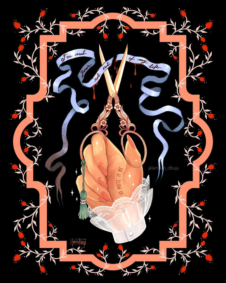 Cord Cutting Spell. A spell that turned into an illustration. 2025.